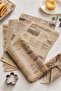 Newspaper Patterned Greaseproof Serving Paper 26X36 cm Hamburger Potato Presentation Paper (50 Pieces)