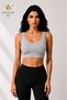 Women's Thick (Wide) Straps Padded Wide Band Half Tank Top/Bustier