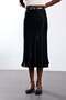 Black Flounced Satin Skirt 19000 - 5