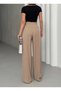 Women's Vizon Palazzo Trousers Elastic Waist Lace-Up Wide Leg Loose Woven - 5