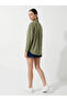 Women's Single Pocket Oversize Linen Light Khaki Shirt with Pockets - 6