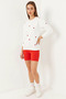 Women's Heart Embroidered Ecru Sweatshirt - 2