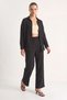 Women's Muslin Palazzo Black Trousers - 3