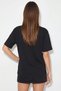 Women's Crew Neck Embroidery and Beading Oversized t Shirt Black - 5