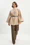Women's Belted Araboy Kaşe Poncho Mink - 3