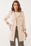 Women's Back Detailed Buckle Trench Coat Cream - 5