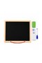 2 in 1 Double Sided Wooden Slate and Learning Board Chalkboard for Writing & Drawing with English Letters, Numbers & Math Learning Board, Includes 3 Colored Chalks, Chalk Holder, Marker & Eraser