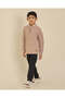 Boys Beige Turtleneck Sweater - 6