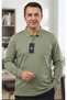 Long Sleeve Polo Shirt with Pockets Classic Cut Seasonal Men's Combed Cotton