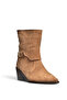 Z654037761 Mink Genuine Leather Suede Low Heeled Western Women's Boots - 5