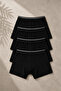 Erkek Regular Siyah 4'lü Bambu Boxer