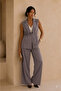 Women's Vest and Pants Set - Stylish Two-Piece Set with Drawstring Waist - 2