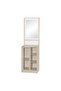 Kinder 1 Door Open Shelf Tall Dresser With Mirror Durable Dressing Table Vanity Table Makeup Table Desk With Storage Bedroom Furnitures - White & Sonoma Oak - 3