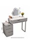 Makeup Vanity Table Dressing Table Flip Mirror With Drawers And Chair - 3