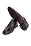 Black Color Lace-Up Genuine Leather Men's Shoes - 3