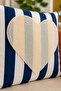 Punch Embroidered Throw Pillow Cover - 43*43 cm - Navy Blue Heart - Pnk001 - 2