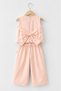 Girl's Ribbon Detailed Blouse and Trousers Set Powder Pink - 2
