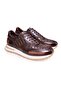 Brown Lace-Up Genuine Leather Men's Shoes