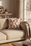 Bohemian Ethnic Geometric Patterned Embossed Punch Embroidered Tassel Cushion Cover 42X42 cm - 6