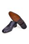 Dark Blue Color Lace-Up Genuine Leather Men's Shoes - 3
