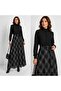 Women's Plaid Long Chiffon Skirt with Elastic Waistband - 3