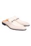 Beige Color Laceless Genuine Leather Men's Half Shoes