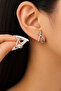 Silver Color Geometric Knot Model Women's Earrings