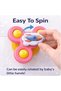 Strong Suction Cup Fidget Rotating Sensory Bath Toys for Baby 6 12 18 Months Airplane Car Travel Table & Window Toys for 1 2 Years Old Toddler Boys and Girls (Rocket Rotate Ball) - 2