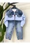 Boy's Knitwear Garnished 3-Piece Denim Set - Age 4/12 - 31898 - 2