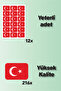 Turkish Flag Sticker Set 216 Pieces (4X3 cm) - Home Office Car Travel Project Sticker - 4