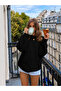 Women's Oversize Crew Neck Hair Knit Patterned Knitwear Sweater