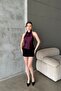 Burgundy Degaje Satin Blouse - 3