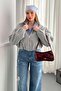 Gray Cashmere Bomber Jacket Beige - 4