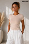 Women's Fitted Crew Neck Stretchy Soft Cotton Basic T-Shirt - 2