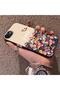 iPhone 7 Compatible Silicone Edge Hard Back Case Couple Phone Case with Floral Pattern - 2