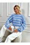 Striped Women's Oversize Knitwear Sweater - 5