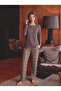 Patterned Button Detailed Cotton Pajama Set