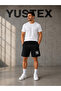3 Pieces of Men's Ny Printed Shorts (Black - Gray - Navy Blue) with Sweat-Absorbing Flexible Structure - 5