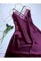 Plus Size Lace Satin Strap Mini Nightgown - 5