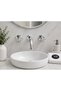 Koç 3 Hole Wall-Mounted Sink Faucet Chrome – Dual Handle Retro Wall-Mounted Decorative Sink Faucet