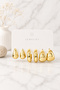 Women's Gold 3-Piece Earring Set – Drop Hoop and Oval Modern Design