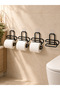 Krm Black 4 Pieces Metal Toilet Paper Holder Self-Adhesive Mounting Without Drilling Bathroom Hanger Krm - 3