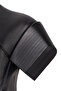 Women's Black Zippered Short Thick Heeled Leather Cowboy Boots Af190039Dv - 8