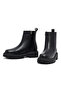 Women's Black Zippered Thick Soled Leather Boots Wf410017Dv - 4