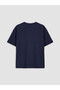 Navy Blue Stitch Printed Girls' Set - 5