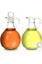 2 Pcs 10.5 oz Oil and Vinegar Dispenser Cruet Set Olive Oil Dispenser Bottle Vinegar Glass Cruet for Kitchen Elegant Condiment Container for Homemade Salad Dressing Pancake Syrup