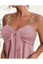 Women's Suspender Accessory Front Tie Detail Salopet Shorts Jumpsuit - 6