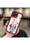 iPhone 16 Pro Compatible Case Camera Protector Minnie Pattern Burgundy Lover Couple Silicone Phone Case