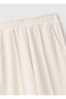Women's Cream Shiny Comfort Fit Elastic Waist Sweatpants - 3