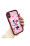 iPhone XS Compatible Case Camera Protector Minnie Pattern Claret Red Beloved Couple Silicone Phone Case - 2